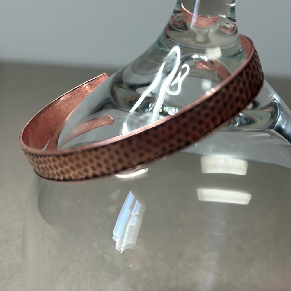 Hammered Solid Copper Bracelet 7 1/2” - image 2